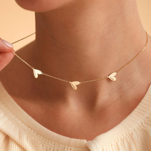 Collier personnalisé gravé en forme de cœur