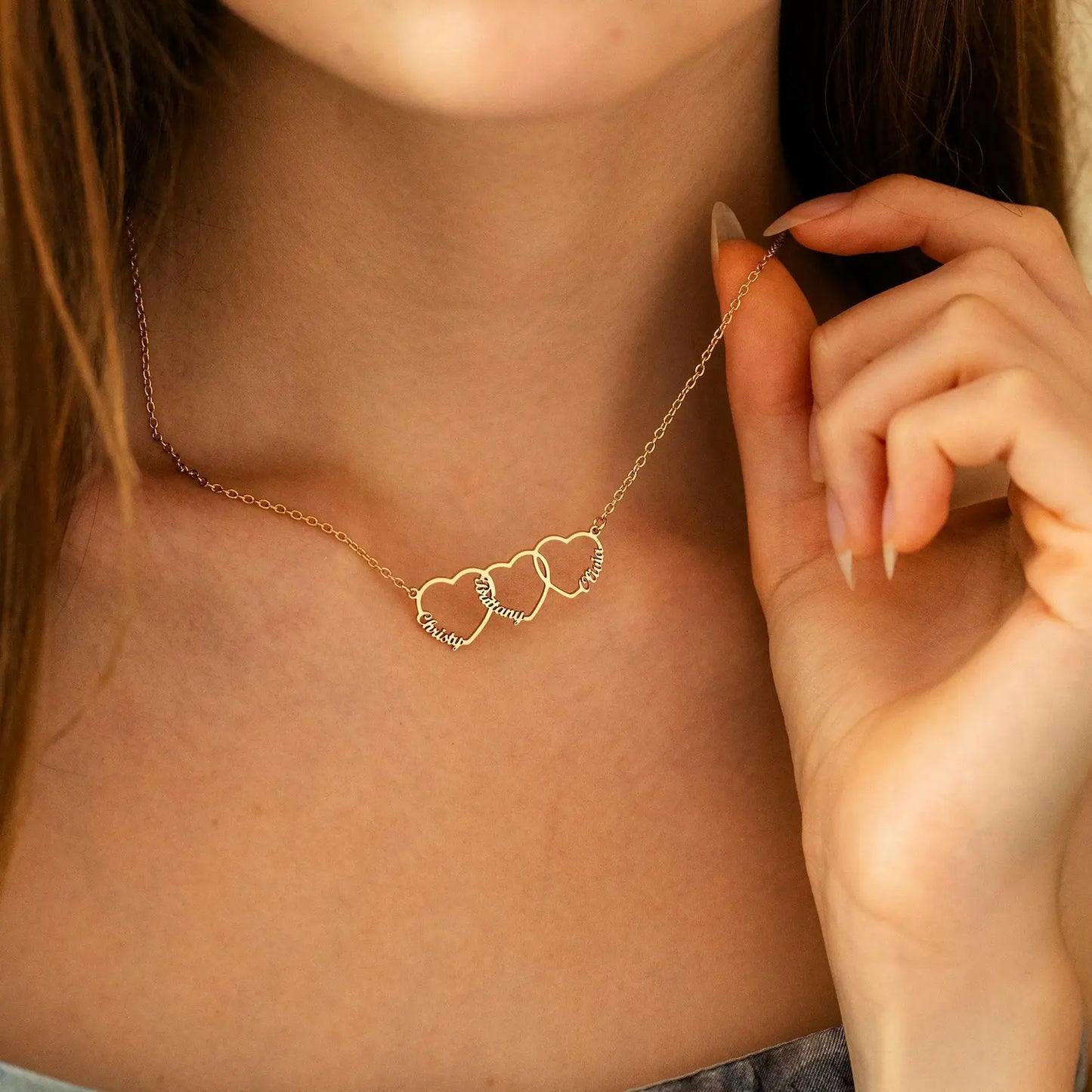 Collier personnalisé avec cœur et nom